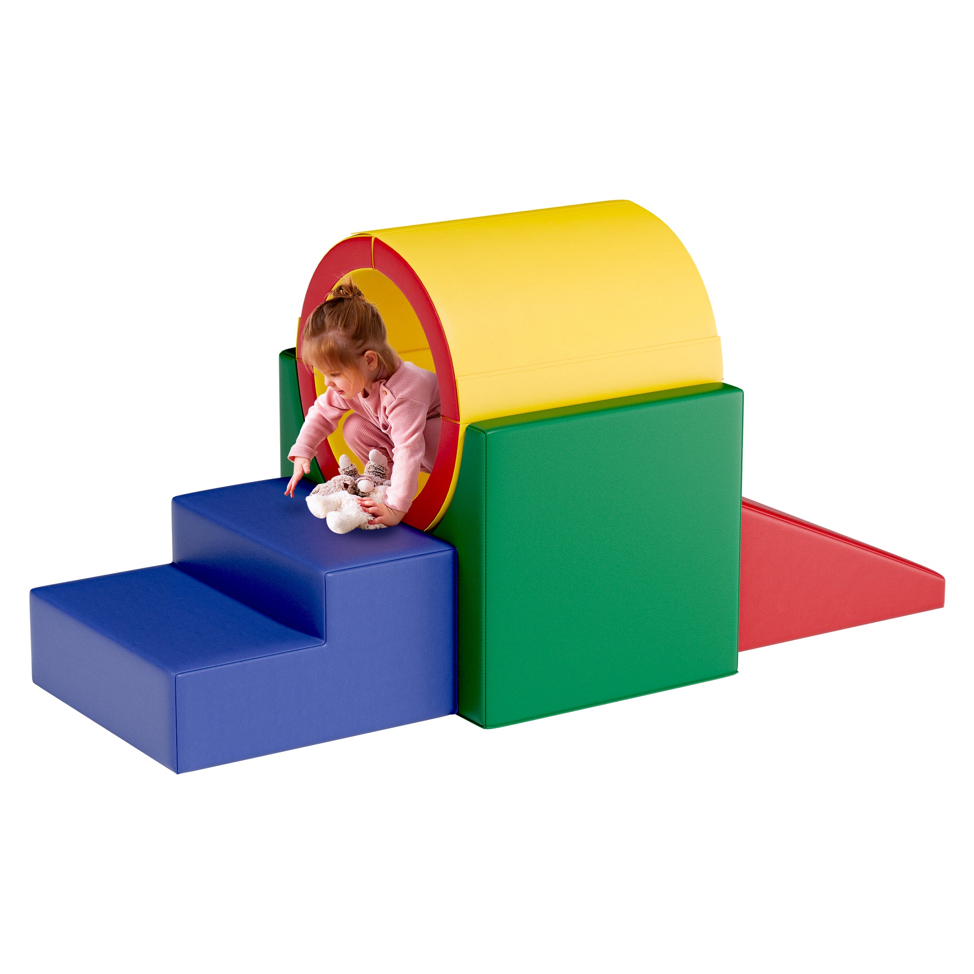Tunnel/Ramps Foam Climber, Climb & Crawl Foam Activity Play Set for Toddlers and Kids, Safe Indoor Crawling Gym Equipment for,Infant,Baby Waterproof Easy to Clean