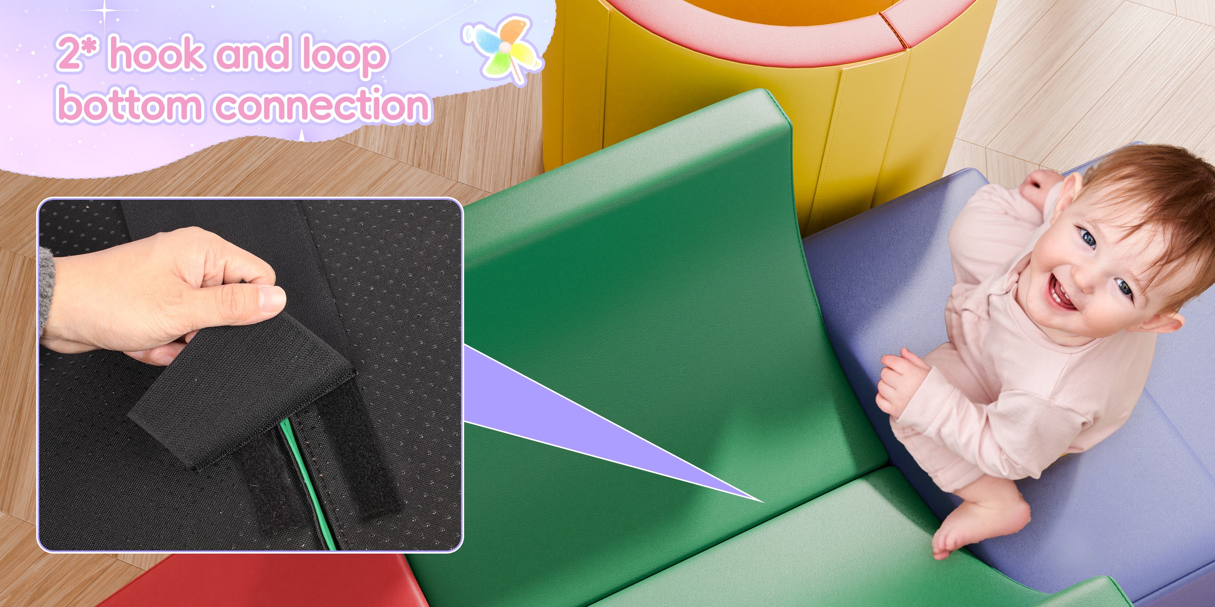 Tunnel/Ramps Foam Climber, Climb & Crawl Foam Activity Play Set for Toddlers and Kids, Safe Indoor Crawling Gym Equipment for,Infant,Baby Waterproof Easy to Clean